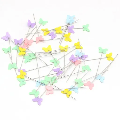 100 Pcs Metal Flat Head Straight Pins Butterfly Head Sewing Pins Quilting Pins Colorful Craft Pins for DIY Projects