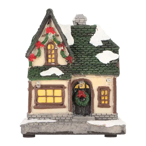 Christmas Village House Vintage Exquisite Landscaping LED Lighted Christmas House for Home Decor Presents Type B