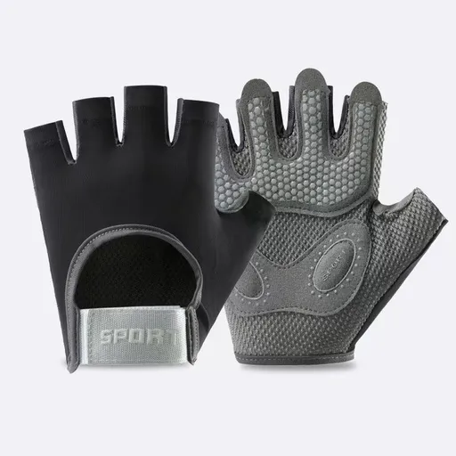 Women and Men Gym Gloves (Black Size S)- Breathable Half Finger Workout Gloves with Wrist Support, Shock Absorbing Non Slip Weight Lifting Gloves for Fitness