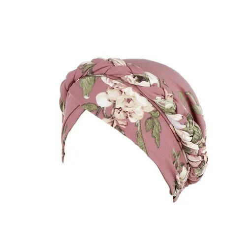 Women Floral Turban Head Wrap Cap Comfortable Chemo Headscarf Headwear - Pink