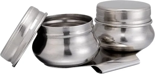 Stainless Steel Double Palette Cup with Screw Cap for Oil Paint
