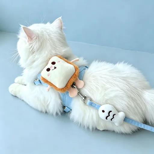 AMOOR Cat Harness Breathable Escape Proof Toast [Blue] S
