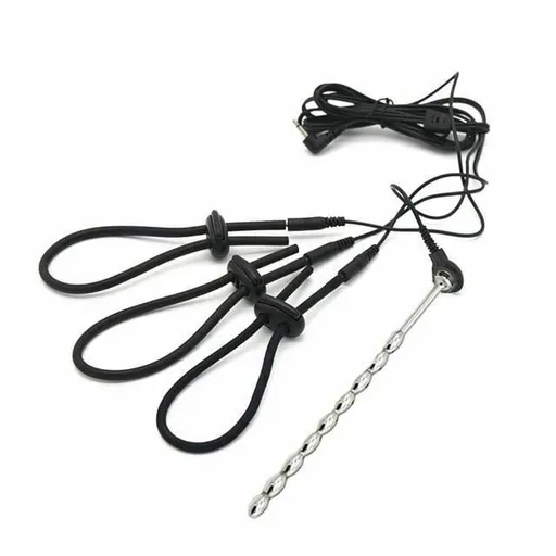 House Of Dasein Electro Shock Nipple Clamps Suction Sound Butt Plug Cock Rings Bdsm - Black - Penis Ring Catheter