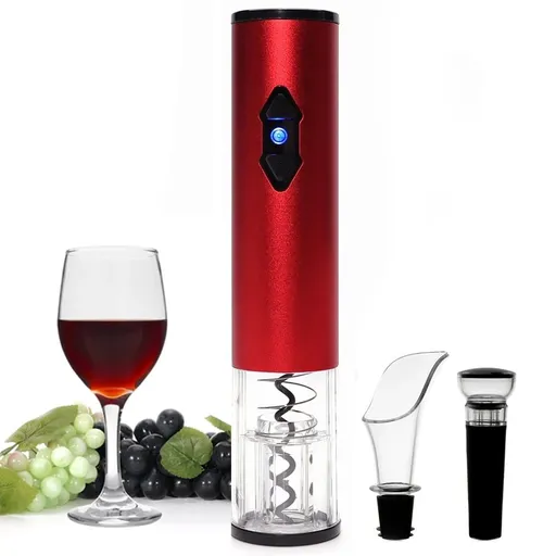 Electric Wine Opener, Corkscrew Remover, Wine Bottle Opener with Foil Cutter, Automatic Wine Opener for Wine Lovers (Color : Red)