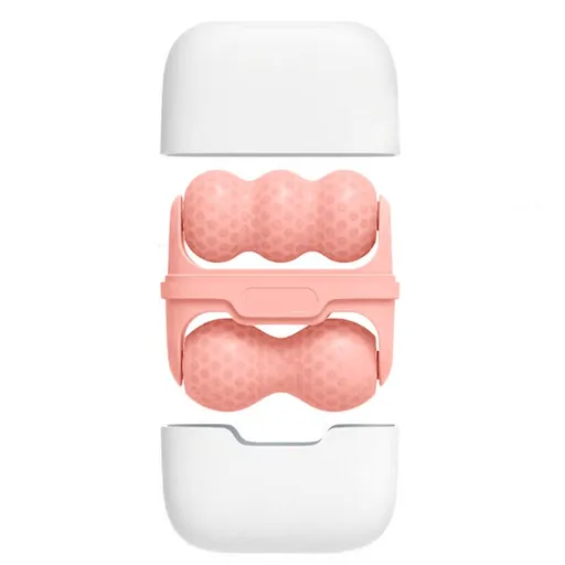 Double-Sided Dual Ice Roller Beauty Device, Household Cold Compress Roller, Lifting and De-Puffing Full-Body Massager—Pink