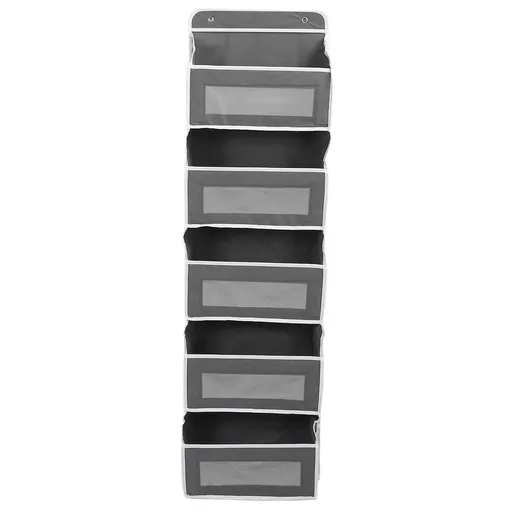5 Shelf Hanging Closet Organizer Non Woven Fabric Over The Door Storage Bags with 5 Pockets 5 Mesh Pockets for Bedroom Nursery Dark Grey