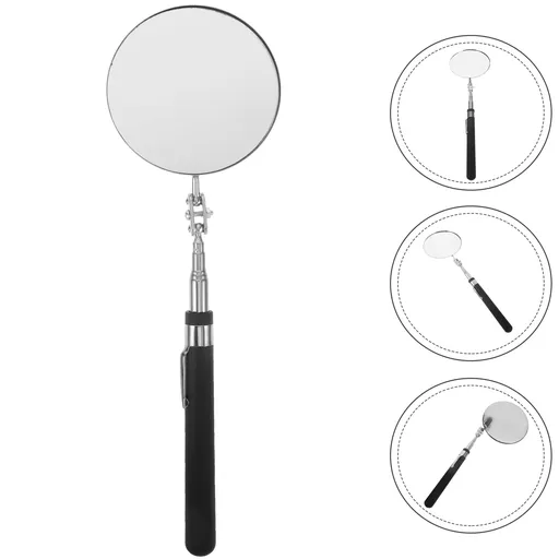 Telescoping Mechanic Inspection Mirror Circular Handle 1Pack
