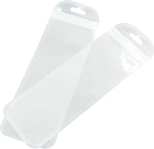 100 Reusable Clear Self Sealing Bags, Zipper Closure, Transparent, Plastic, Square, Waterproof, 7.28 x 2.36 Inches, Ideal for Packaging Pen, Jewelry, Cosmetic, Food, Gift