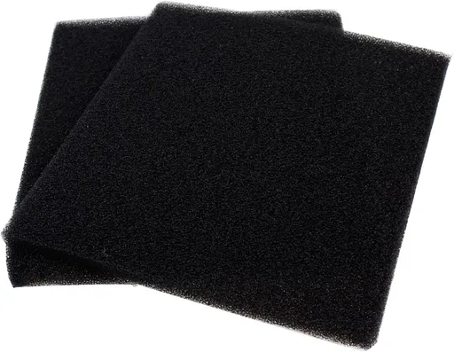 2 Pack Aquarium Bio Sponge Filter Media Pad Cut-to-Size Open Cell Foam Sheet for Fish Tank Sump (9" x 9" x 0.5") Black
