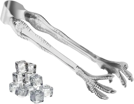 Eagle Claw Anti-Slip Stainless Steel Bar Service Clip - Kitchen Suction Cup Clip for Sugar Ice Household Use