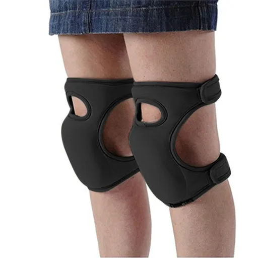 Waterproof Garden Knee Pads High Density EVA Foam Cushion for Weeding & Cleaning Adjustable Neoprene Straps Dark Black 1 Pair