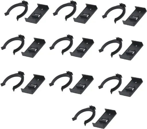 10 pieces - Skirting clips - Furniture clamps - Kitchen plinth hooks - Kitchen plinth clips - For kitchen frames mounting - Black - plastic - For cabinet legs with a diameter of 3.9 cm - For sofa, table, bed, cabinet