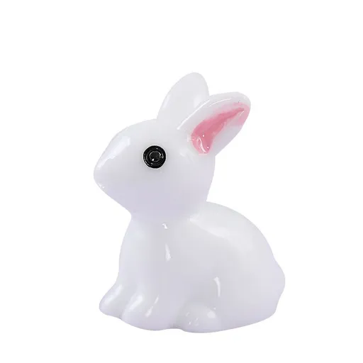 Mini Resin Sitting Rabbit, Dollhouse Miniature Tiny White Rabbit,Fairy Garden Dolls Toy, Mini Micro Landscaping Decoration(3 PCS)