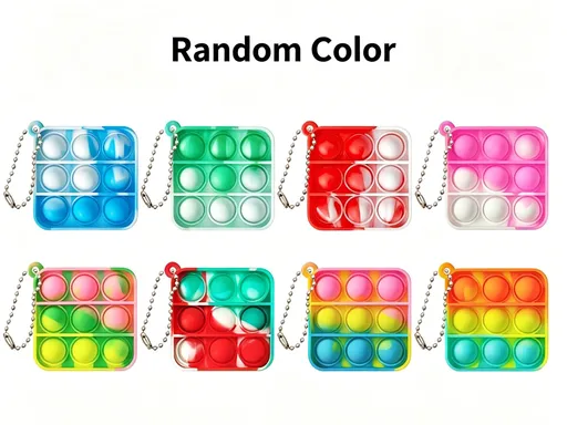 8pk 5cm Square Pop It Fidget Keychain