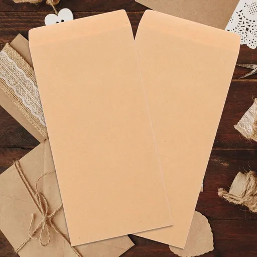 Light Yellow Self-Sealing Paper File Envelopes for Office and Daily Use, 50 Pieces, and Convenient