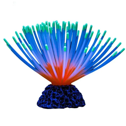 Aquarium Fish Tank Decor Simulation Coral Lotus Aquatic Plants Vibrant Ornament - Green-M