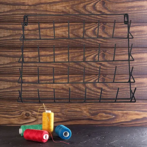 Iron Thread Holder Wall Mounted Sturdy Household Braiding Rack for Sewing Storage