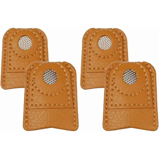 4pcs Leather Thimble Finger Protector for Sewing - PU Metal Coin Design
