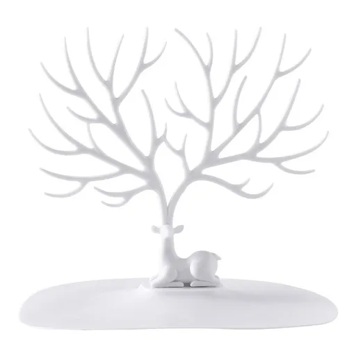 2 pcs Antique Birds Tree Stand Jewelry Display Necklace Earring Bracelet Holder Organizer Rack Tower Black and white