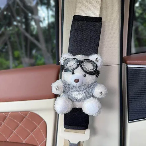 Plush Shoulder Pad Safety Belt Protector Xueyi White bear (gray love sweater) and black shoulder pads No specifications