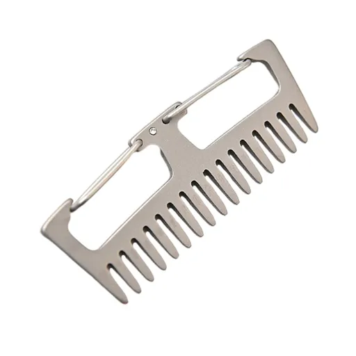 1pc Titanium Comb Mini Hair Comb Portable Hair Keychain Comb for Outdoor Portable Climbing Buckles Mini Hair Brush Purses Multi