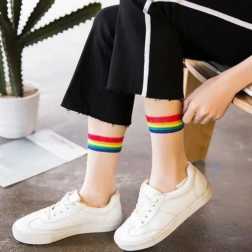 House Of Dasein Milky Rainbow Socks - Transparent Rainbow