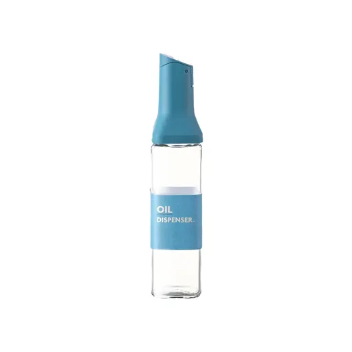 Oil Dispenser Bottle Glass Automatic Pouring Spout 500ml Clear Blue