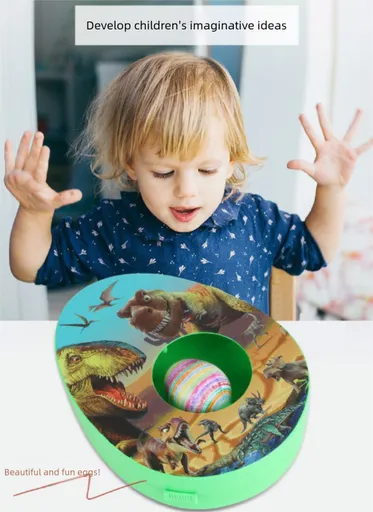 Easter Egg Decorating Kit Electric DIY Dinosaur Century Painting Machine with 8 Markers and 3 Toy Eggs Jurassic Set