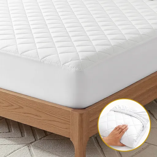 Giselle Waterproof Mattress Protector 100% Cotton Quilted Fitted Cover King