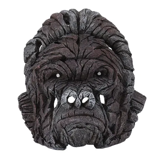 Gorilla Head Sculpture Hollow Out Design 6.3in Resin Figurine Decor for Living Room Office