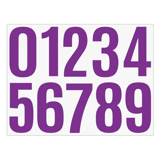 Vinyl Number Stickers, Self Adhesive Weatherproof Digit Decals for Mailbox Car and Home, Purple, 4 inches