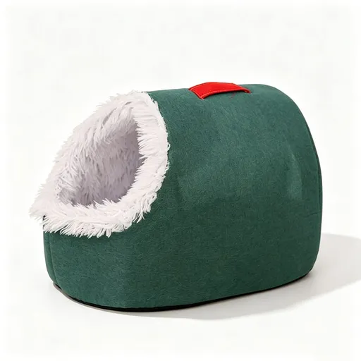 Winter thick and warm, portable plush pet nest,Large-green