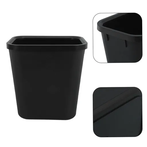 Square Plastic Trash Bin for Bathroom and Office Use - Waste Can for Home, Kitchen, and Workspace