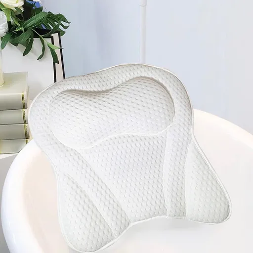 Bath Pillows for Tub,Bath Pillows for Tub Neck and Back Support,Bath Pillow for bathtub with Soft Mesh Fabric(White)