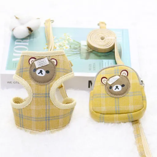Zichen Dog Leash Chest Strap with Snack Bag Yellow (snack bag) 3 piece set 1.5（M）