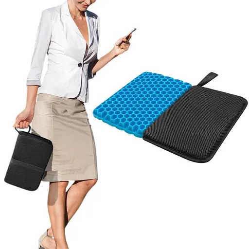 Foldable Gel Chair Cushion Portable Travel Seat with Handle for Car Office