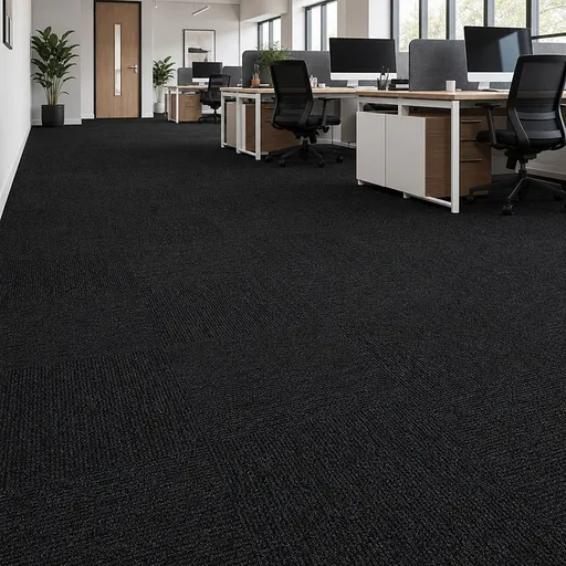 5m² Black Carpet Tiles Set – Commercial & Domestic Flooring for Office, Retail, Home
