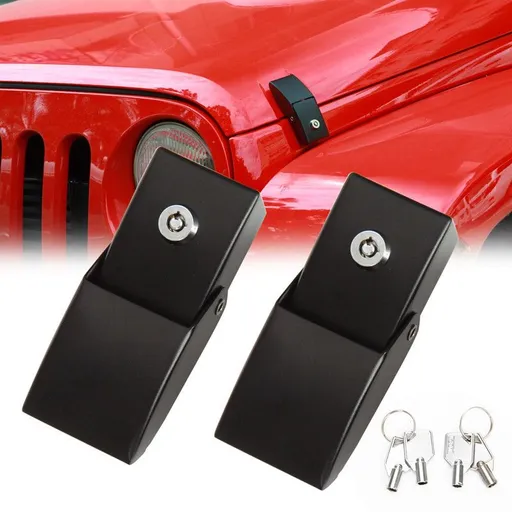 For Hood Latches Catch Kit with Lock for Jeep JK JKU JL JLU Gladiator JT 2007-2023 Present Chrome Exterior Accessories 2pcs