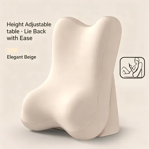 Multifunctional Split Bed Backrest Pillow Neck & Lumbar Support Cushion for Reading Sofa Use Elegant Beige Standard Ideal Christmas Gift