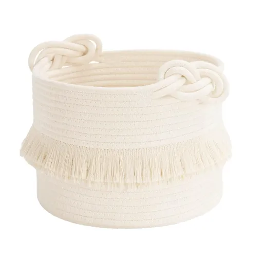 Small Basket for Stuffed Animal,Clothes ,Bedroom,Nursery |Cotton Rope Baskets, Cube Basket, Under Shelf Basket | Baskets for Home Decor.white