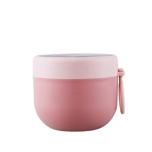 Storage Containers , Vacuum Insulated Food Jar with Spoon Plastic Insulated Food Container Insulated Food Soup Cup Leakproof School Picnic Outdoor Hot and Cold Food (600Ml) PKA