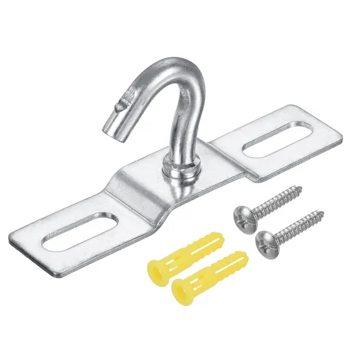 Pad Eye Plate Ceiling Hooks 80mm Wall Mount Hanger Galvanized Iron for Hanging Light Chandelier, Pack of 3