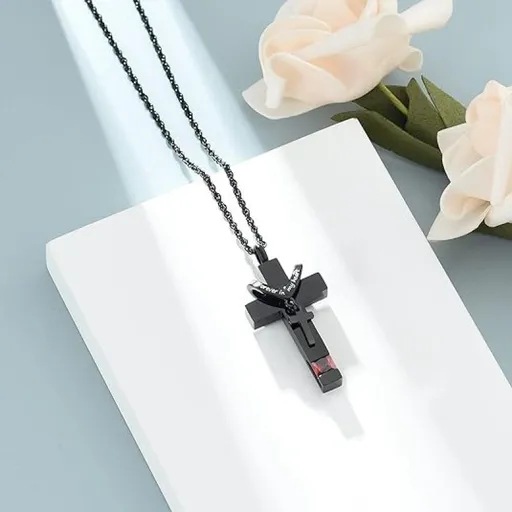 Urn Necklaces for Ashes Cross Cremation Pendant Urns for Human Ashes Memorial Keepsake Locket Jewelry---January