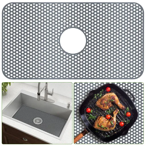 Silicone Sink Mat Kitchen Sink Mats 26''x14'' Sink Protectors for Kitchen Sink with Heat Resistant Flexible Stable for Bottom