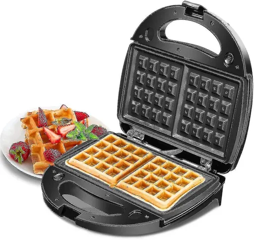Waffle & Sandwich Maker - 2-in-1 Waffle Iron Panini Press Toaster Breakfast Machine