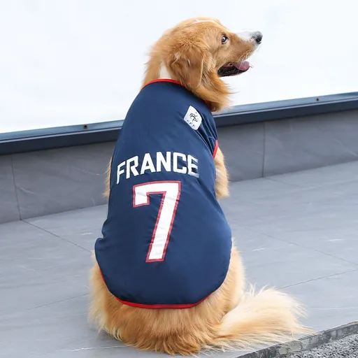 Pet Vest Dog Cat Soccer Jersey Polyester Zang Qing 7 France 2xl (chest 55cm, approximately 7.5-10kg for small pets)