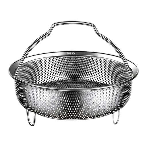 1 Pcs Stainless Steel Steamer Basket, Vegetable Steamer, Perforated Basket Steamer for Eggs and Small Vegetables, Compact Size Fits Most Pots, Oven and Dishwasher Safes