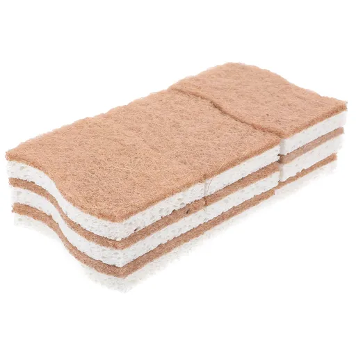 6pc Non-Scratch Scrub Sponge- Natural Sponges for Non-Stick Cookware, Kitchen Sponges, Cellulose Sponges for Dishes