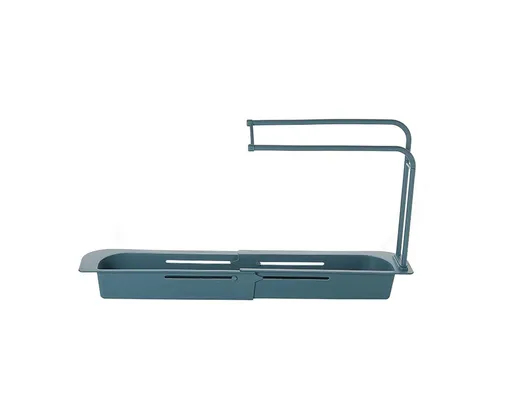 Sink Drain Tray Plastic Quick Drainage Storage Rack-Blue