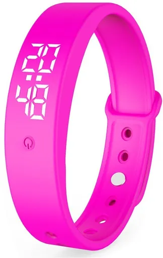 Vibrating Alarm Watch Bracelet With 10 Silent Reminders LED Time Date Temperature For Kids And Adults School Office Pink